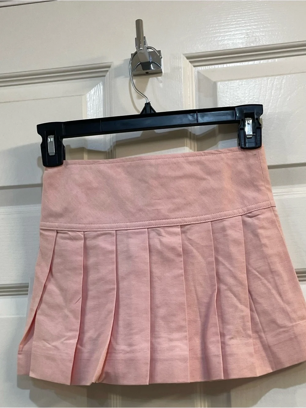 Ralph Lauren Light Pink Pleated Skirt with Green-Trim Buckles